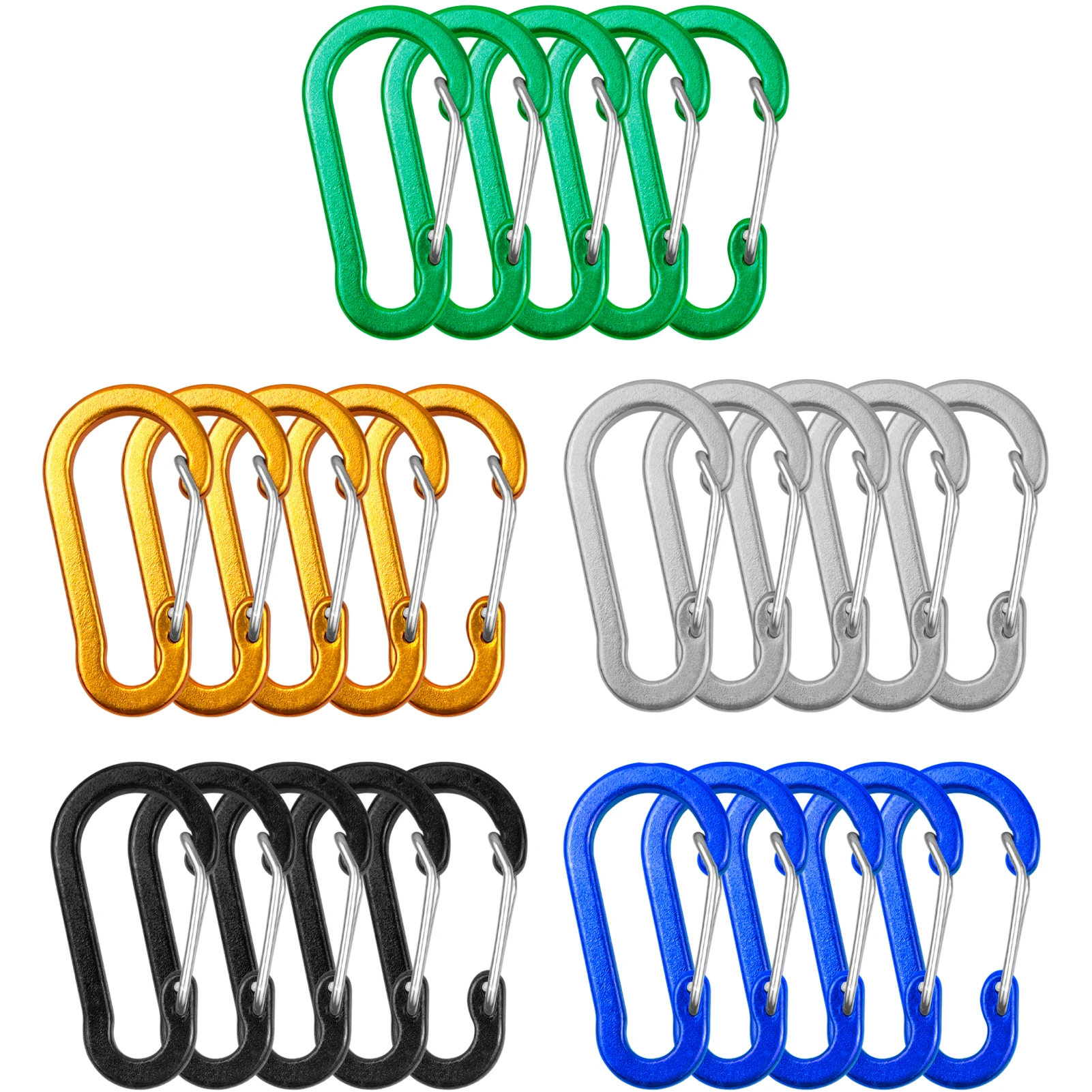Keychain Multi Tool - 5/10/12 Stuks Karabijnhaak Clips Mini Aluminium