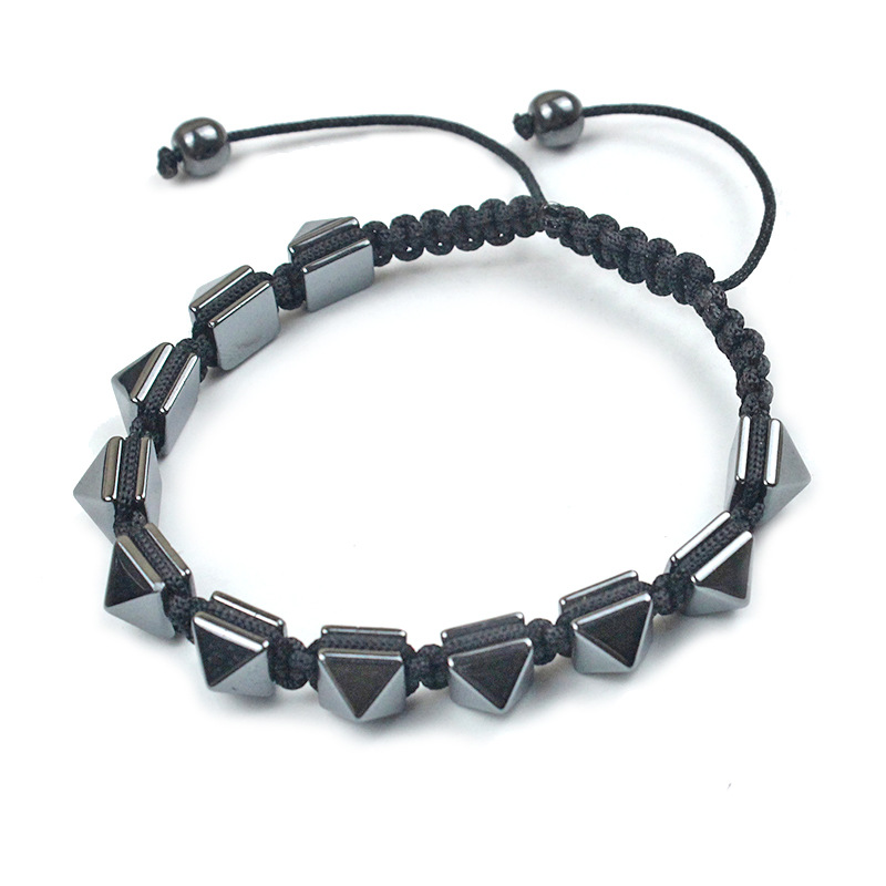 Men Accessories For Hand - Punk Biker Verstelbare Gevlochten Spike Armband