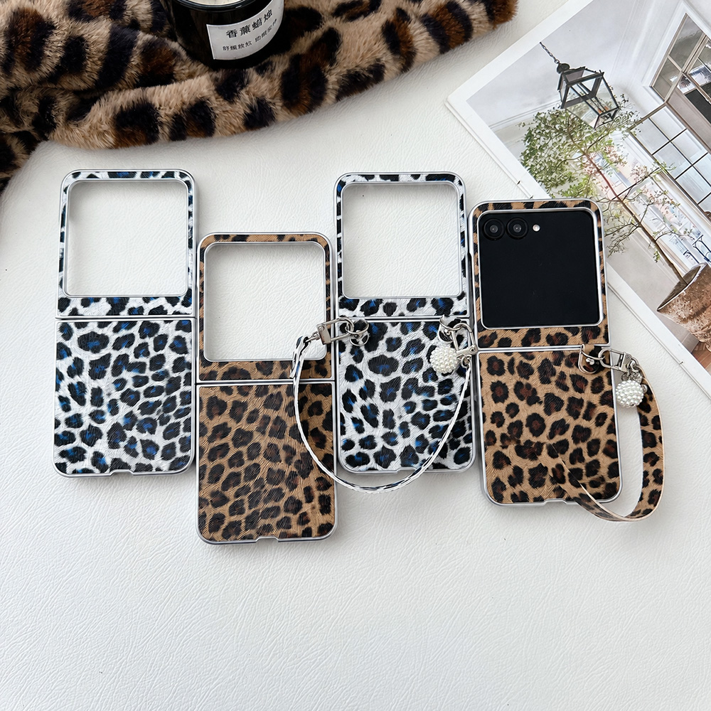Men Accessories All - Luipaardprint Opvouwbare Flip Telefoonhoes Voor Motorola