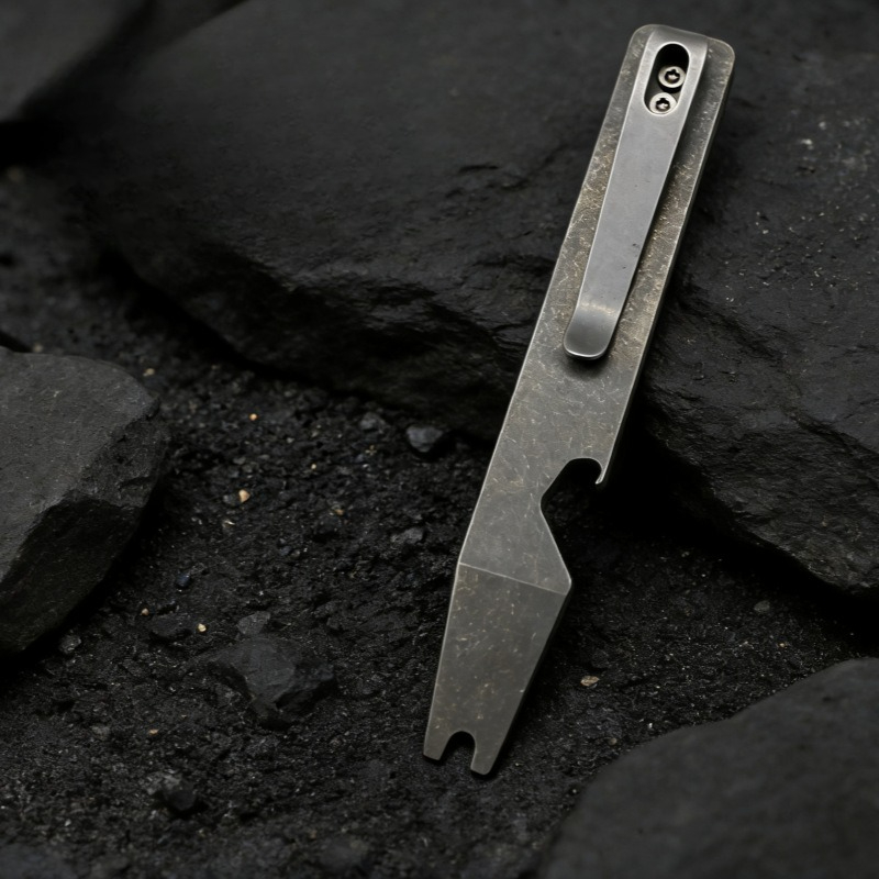 Keychain Multi Tool - Titanium Pry Bar EDC Multitool Flesopener