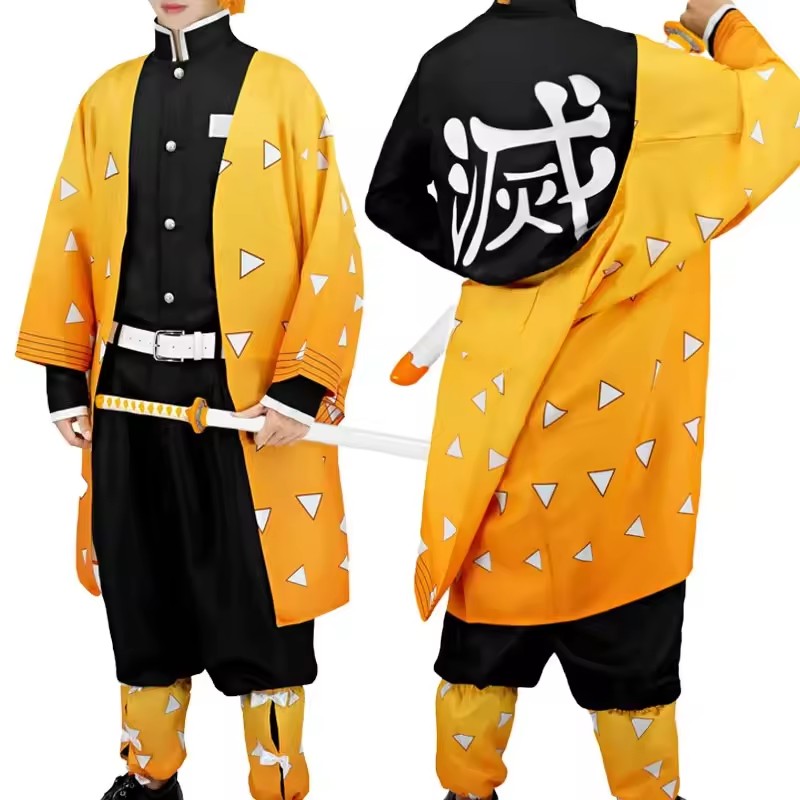Men'S Kimono Accessories - Anime Agatsuma Zenitsu Cosplay Kostuum pruik