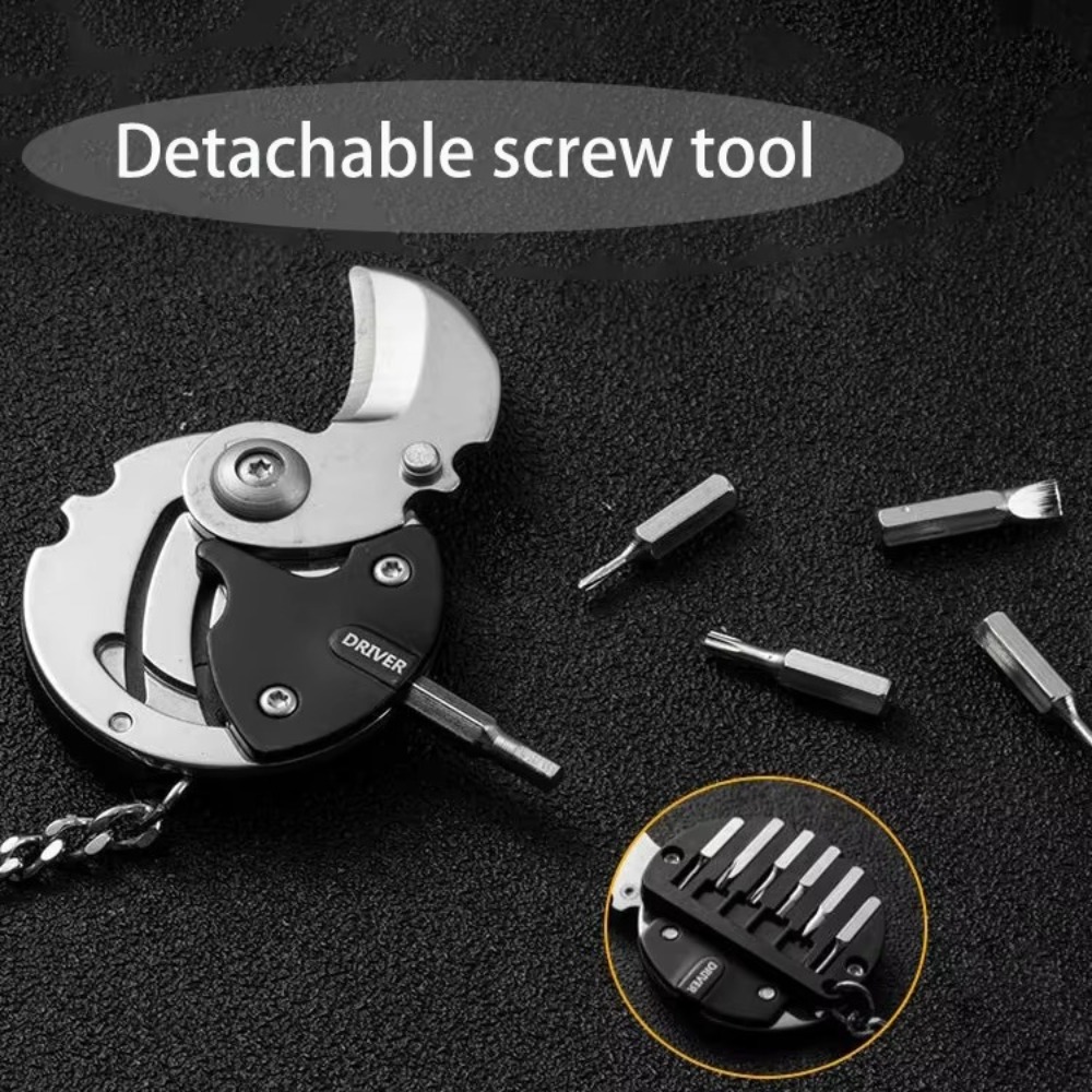 Keychain Multi Tool - Nieuwe mini-sleutelhanger met batchkop Multifunctionele draagbare