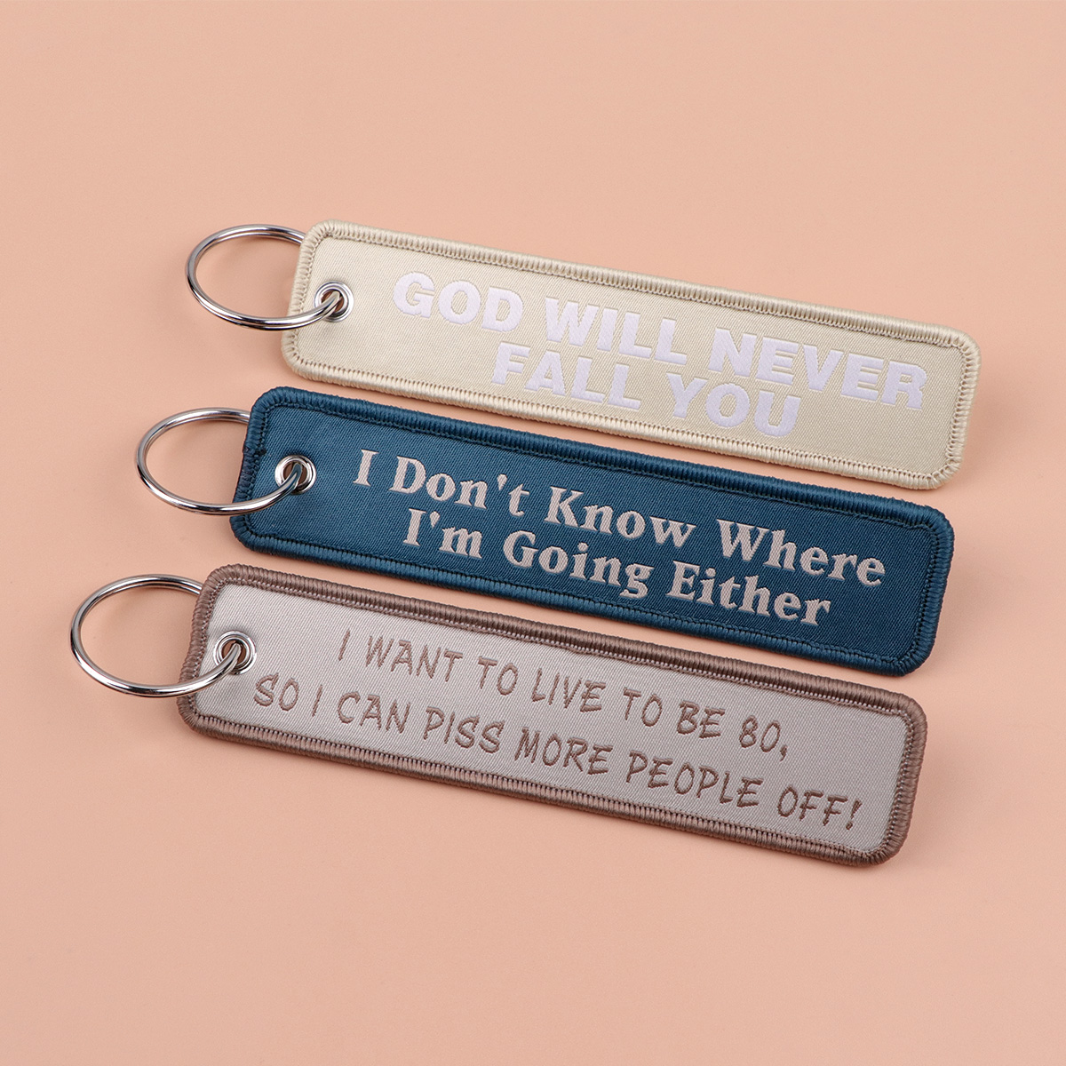Men'S Accessories Quotes - Vintage quote geborduurde sleutelhanger grappig ik