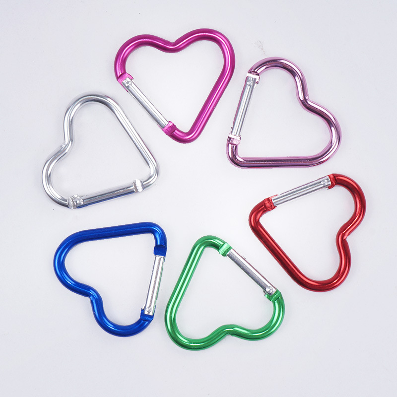 Keychain Multi Tool - 1 stuks hartvormige aluminium karabijnhaak sleutelhanger