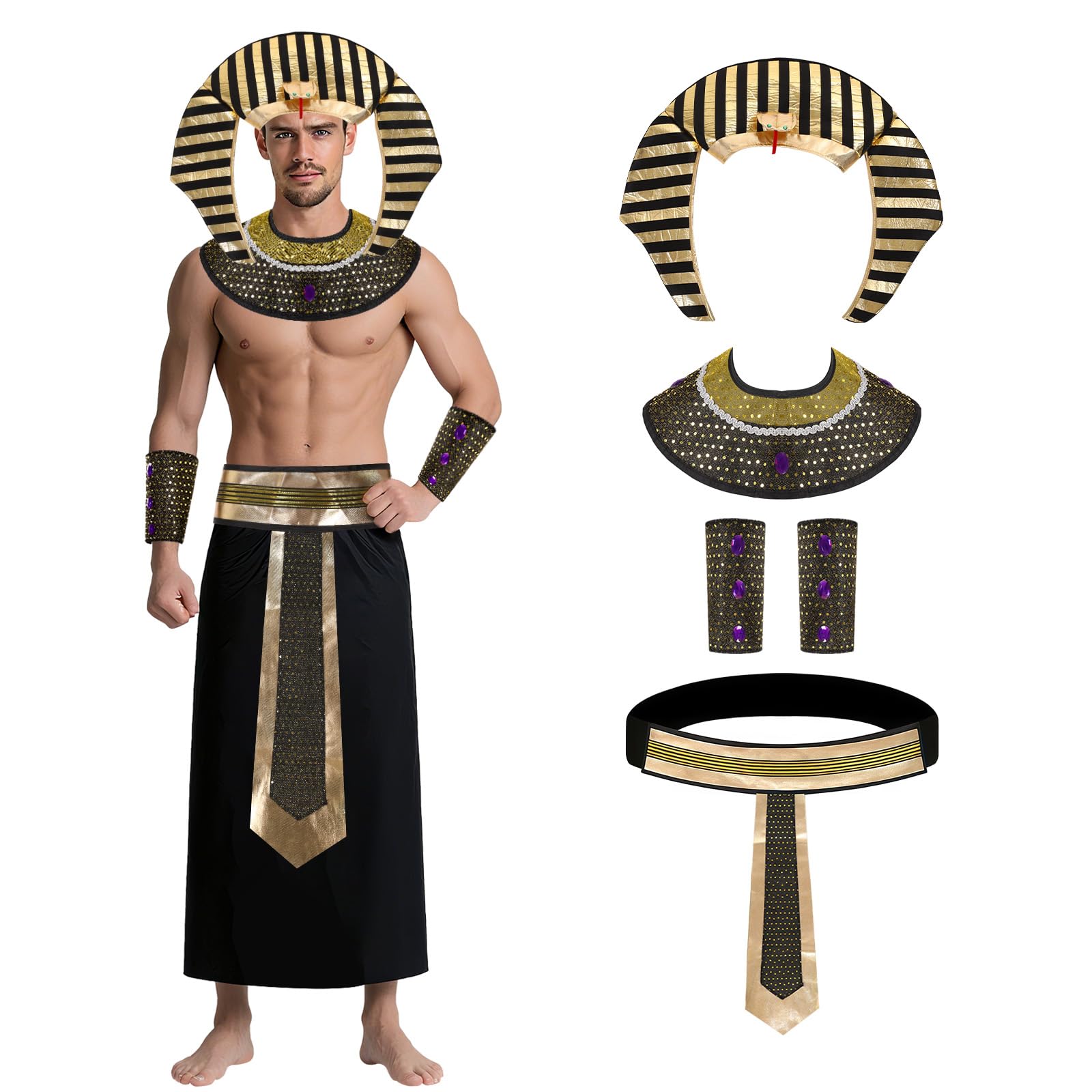 Men Accessories Egypt - Egyptische Cleopatra Kostuum Accessoires Farao Hoofddeksel
