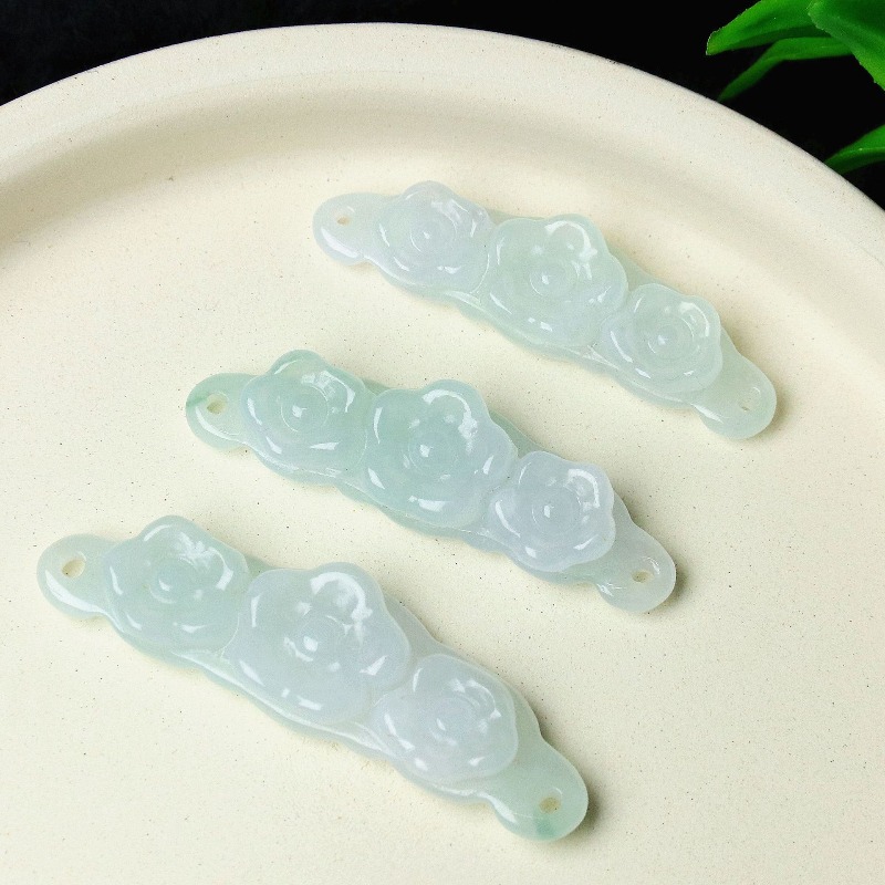 Men Accessories Jewelry - 1pc Natuurlijke Jadeïet Smaragd Bloem Handkaart