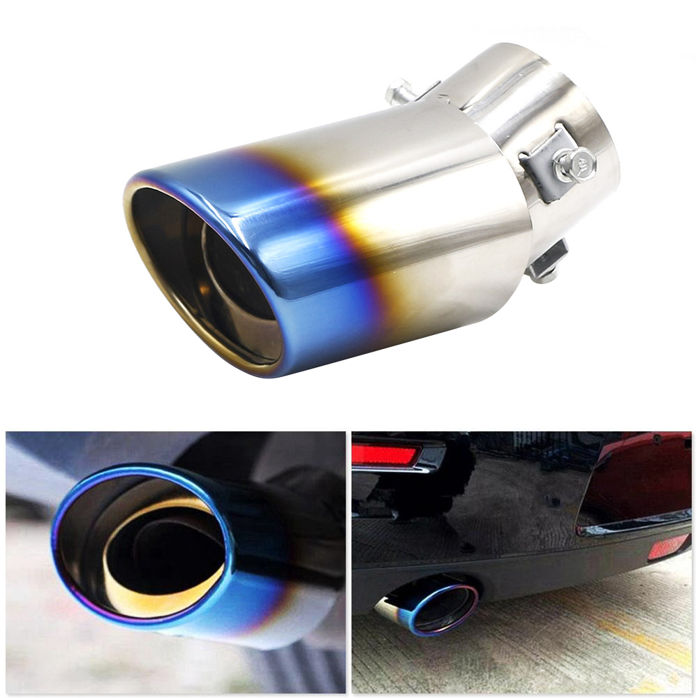 Men Accessories Tips - Staartdemper Uitlaat Tip Pijp Zilver Auto