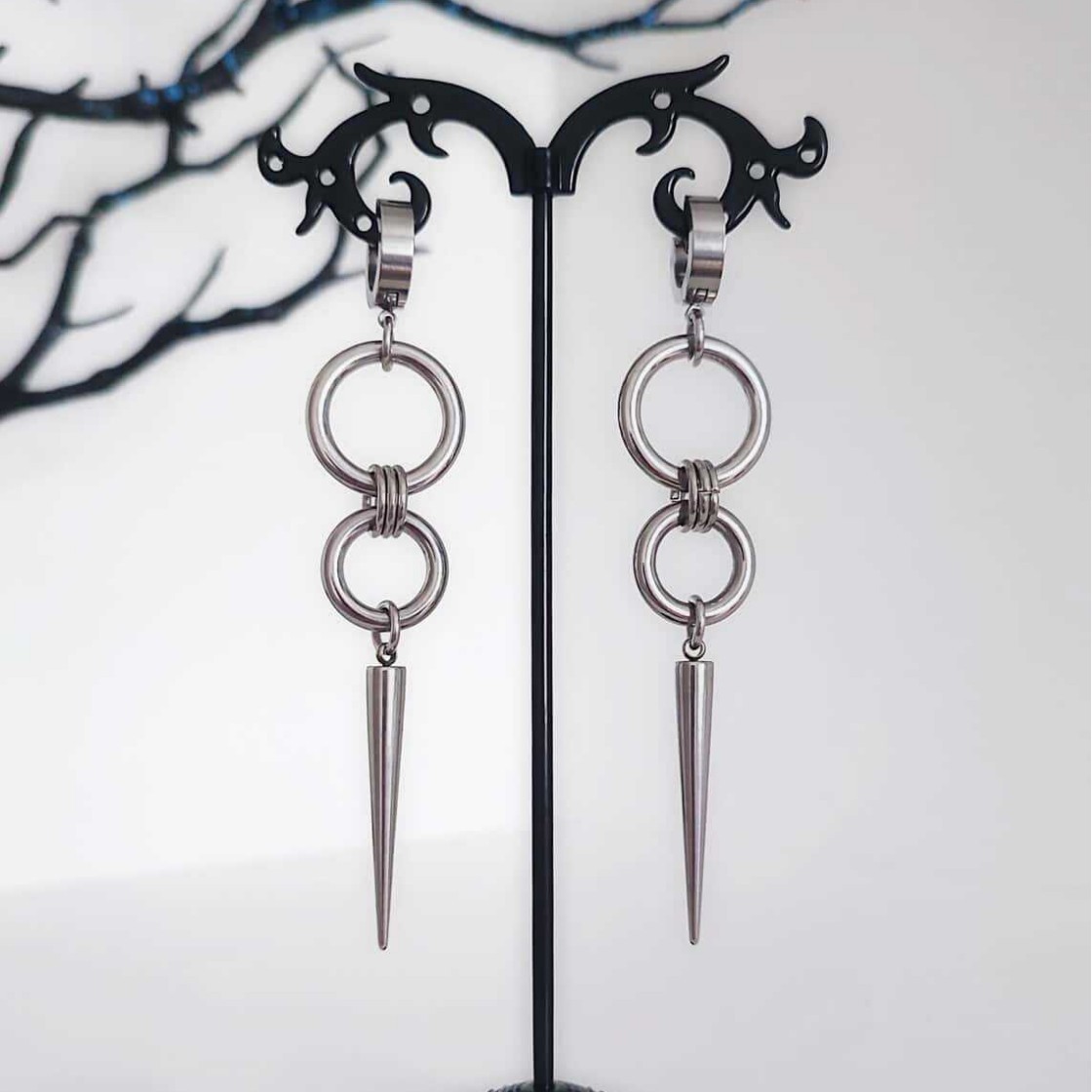 Men Accessories Tips - Punk klinknageloorbel, Goth-sieraden, hippie-accessoire, puntige punten,