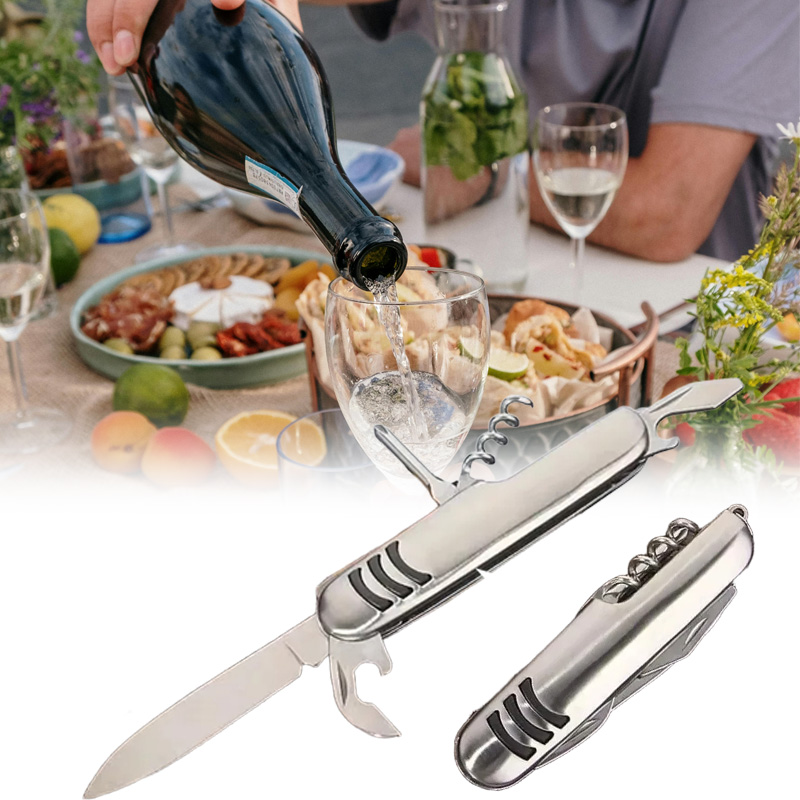 Keychain Multi Tool - 5-IN-1 multifunctioneel mes Multitools roestvrijstalen zakmes
