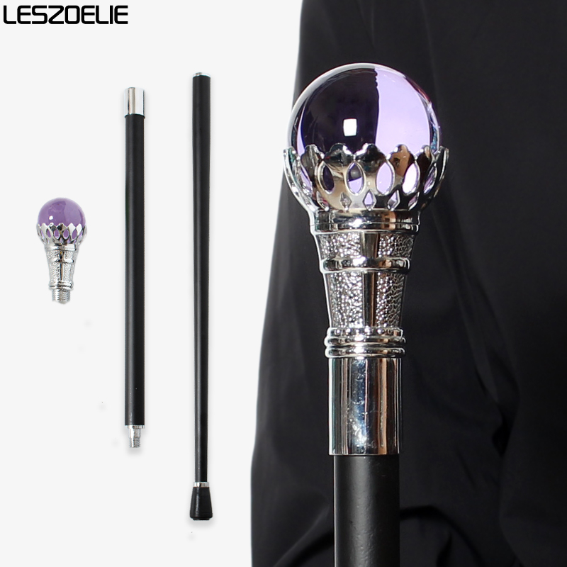 Men Accessories Tips - Lavendel glazen kristallen wandelstok met glanzende