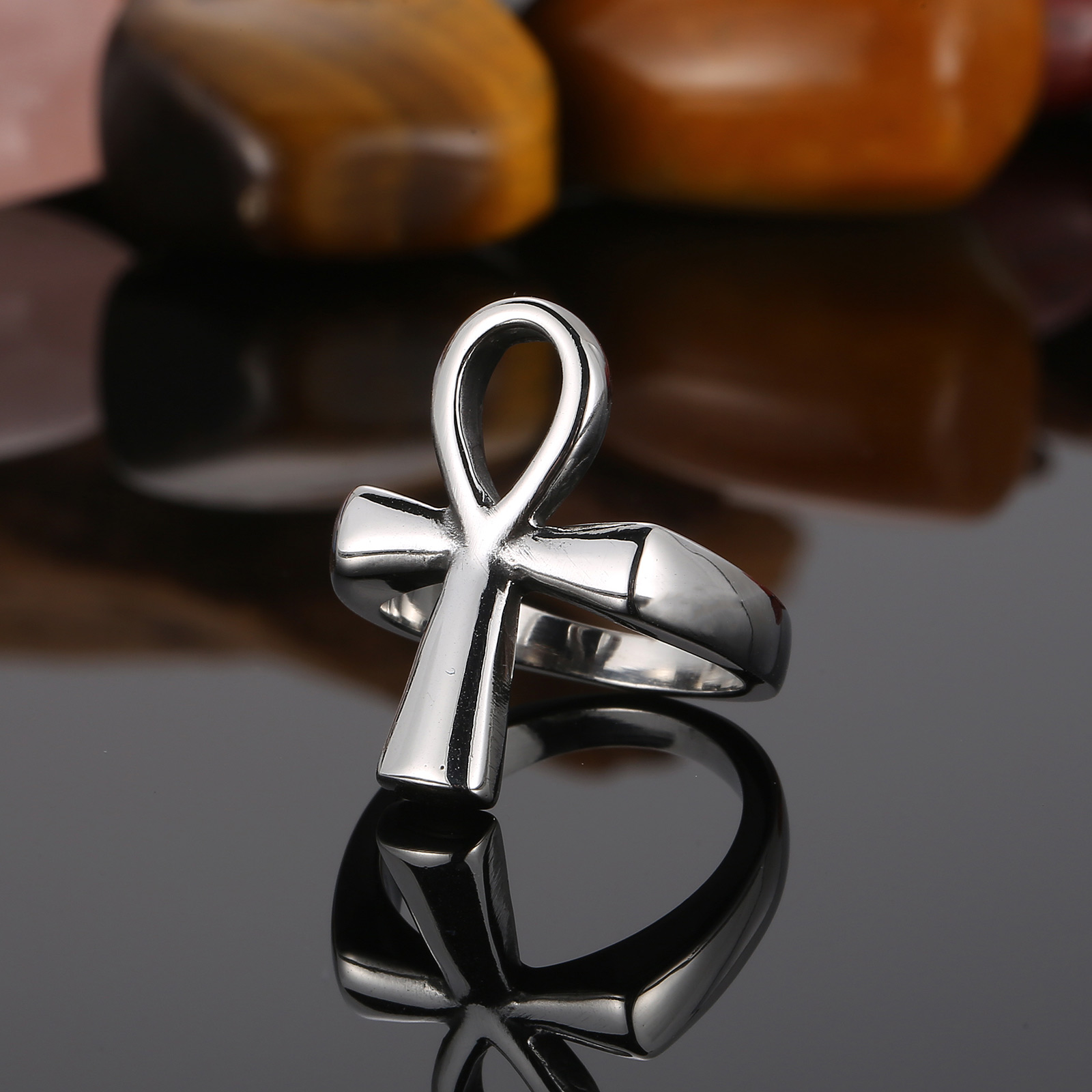 Haoyi Rvs Egypte Cruz Ring Voo - Men Accessories Egypt recensie en prijs