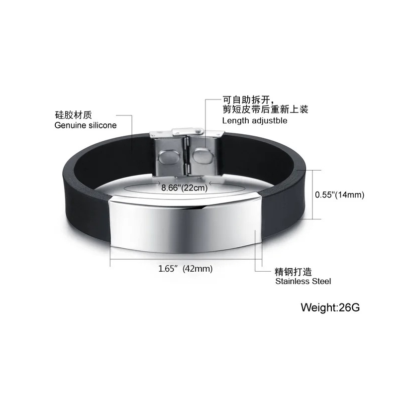 Punk Custom Logo Naam Silicone - Men'S Accessories Luxury Brands recensie en prijs